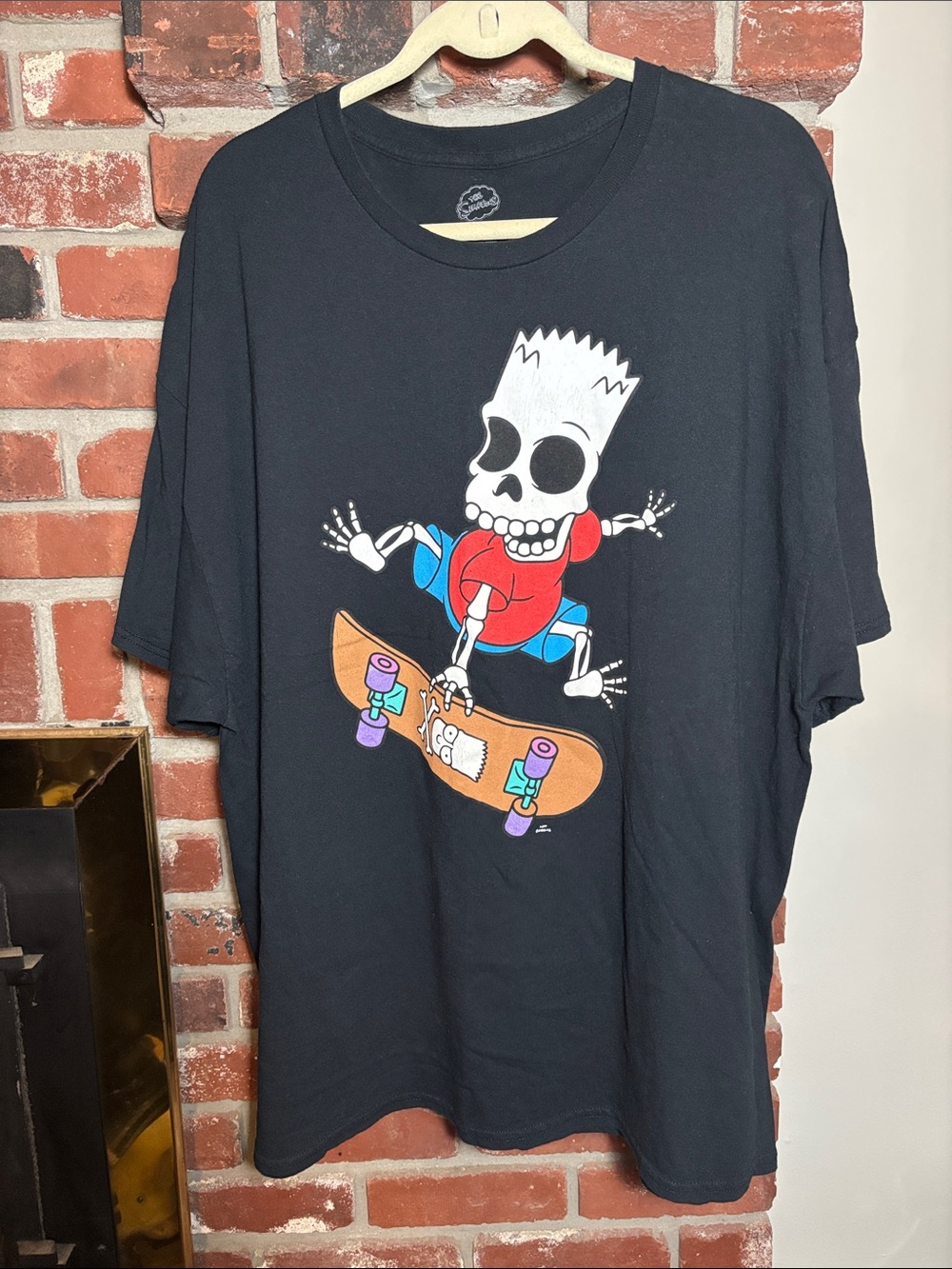 Vintage Bart Simpson Graphic Tee Skateboard Skull Design Men’s 3XL